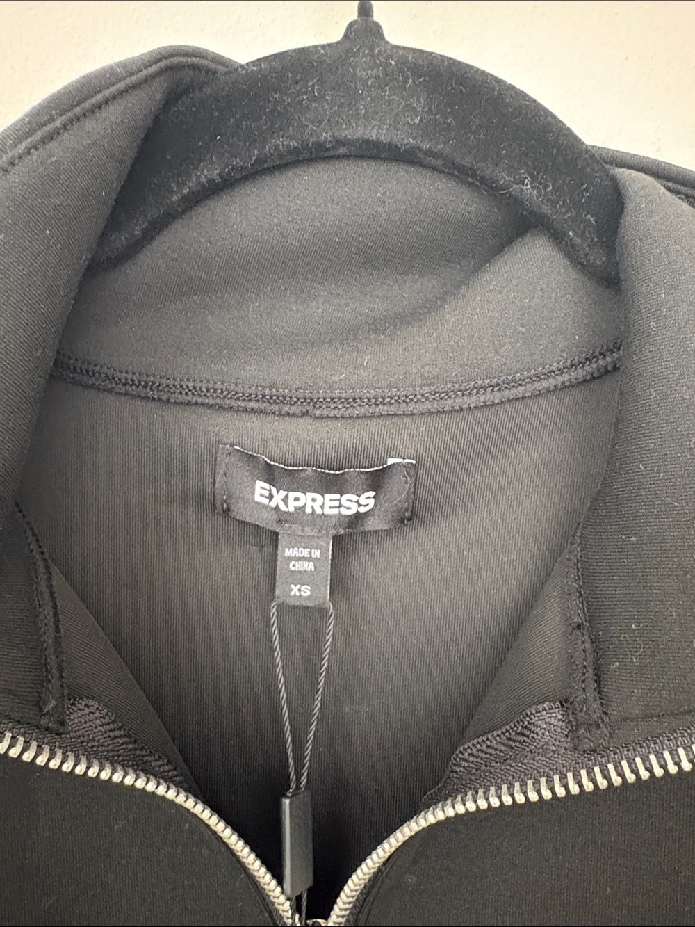 NWT Express Black Zip-Neck Pullover - Picture 2 of 5